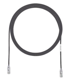 Cable de Parcheo TX6, UTP Cat6, Diámetro Reducido (28AWG), Color Negro, 4.57 Metros (15 Pies)