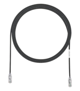 Cable de Parcheo TX6, UTP Cat6, Diámetro Reducido (28AWG), Color Negro, 3.05 Metros (10 Pies)
