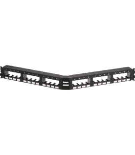 Panel de Parcheo Modular Mini-Com (Sin Conectores), Angulado, Sin Blindaje,  Con Números Pre-Impresos, de 24 Puertos, 1UR
