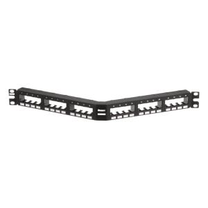 Panel de Parcheo Modular Mini-Com (Sin Conectores), Angulado, Sin Blindaje,  Con Números Pre-Impresos, de 24 Puertos, 1UR