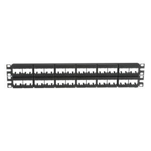 Panel de Parcheo Modular Mini-Com (Sin Conectores), Plano, Sin Blindaje, de 48 Puertos, 2 UR