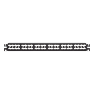 Panel de Parcheo Modular Mini-Com (Sin Conectores), Plano, Sin Blindaje, Alta Densidad, Identificación Con Etiqueta Adhesiva, de 48 Puertos, 1 UR