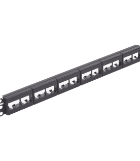 Panel de Parcheo Modular Mini-Com (Sin Conectores), Plano, Sin Blindaje, de 24 Puertos, 1UR