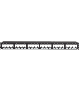 Panel de Parcheo Modular Mini-Com (Sin Conectores), Plano de Instalación al Ras, Sin Blindaje, de 24 Puertos, 1UR