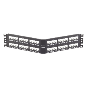 Panel de Parcheo Modular Mini-Com (Sin Conectores), Angulado, Totalmente Blindado, de 48 Puertos, 2UR