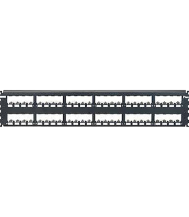 Panel de Parcheo Modular Mini-Com (Sin Conectores), Plano, Totalmente Blindado, de 48 Puertos, 2UR