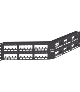 Panel de Parcheo Modular Mini-Com (Sin Conectores), Angulado Instalación la Ras, Sin Blindaje, de 48 Puertos, 2UR