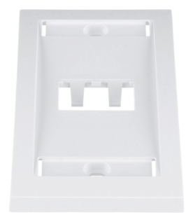 Placa de Pared Vertical Ejecutiva, Salida Para 2 Puertos Mini-Com, Con Espacios Para Etiquetas, Color Blanco