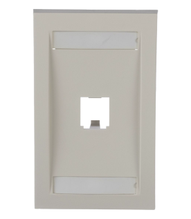 Placa de Pared Vertical Ejecutiva, Salida Para 1 Puerto Mini-Com, Con Espacios Para Etiquetas, Color Blanco Mate