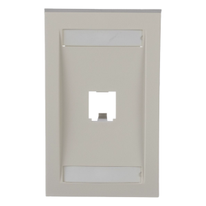 Placa de Pared Vertical Ejecutiva, Salida Para 1 Puerto Mini-Com, Con Espacios Para Etiquetas, Color Blanco Mate