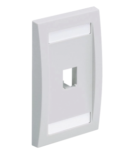 Placa de Pared Vertical Ejecutiva, Salida Para 1 Puerto Mini-Com, Con Espacios Para Etiquetas, Color Blanco