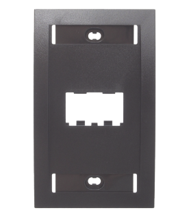 Placa de Pared Vertical Ejecutiva, Salida de 2 Puertos Mini-Com, Con Espacios Para Etiquetas, Color Negro