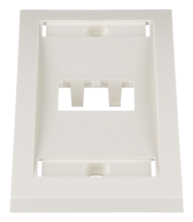 Placa de Pared Vertical Ejecutiva, Salida Para 2 Puertos Mini-Com, Con Espacios Para Etiquetas, Color Blanco Mate