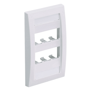 Placa de Pared Vertical Ejecutiva, Salida Para 6 Puertos Mini-Com, Con Espacios Para Etiquetas, Color Blanco Mate
