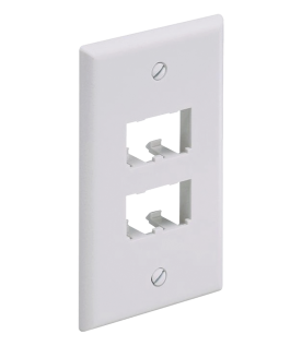 Placa de Pared Vertical Clásica, Salida Para 4 Puertos Mini-Com, Color Blanco