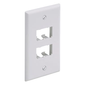 Placa de Pared Vertical Clásica, Salida Para 4 Puertos Mini-Com, Color Blanco