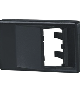 Placa de Mobiliario Modular Estándar, Salidas Para 2 Puertos Mini-Com Angulados, Color Negro