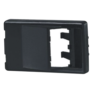 Placa de Mobiliario Modular Estándar, Salidas Para 2 Puertos Mini-Com Angulados, Color Negro