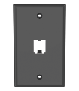 Placa de Pared Vertical Clásica, Salida Para 1 Puerto Mini-Com, Color Negro