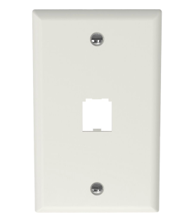 Placa de Pared Vertical Clásica, Salida Para 1 Puerto Mini-Com, Color Blanco Mate