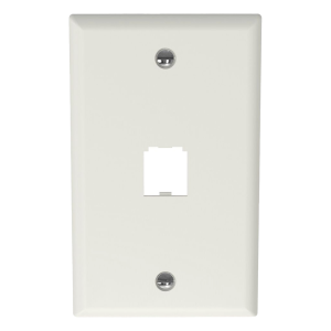 Placa de Pared Vertical Clásica, Salida Para 1 Puerto Mini-Com, Color Blanco Mate