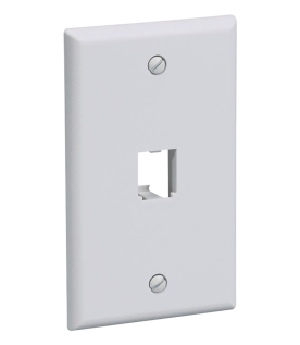 Placa de Pared Vertical Clásica, Salida Para 1 Puerto Mini-Com, Color Blanco