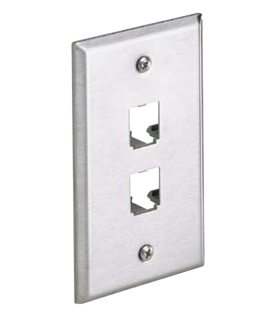 Placa de Pared Vertical, de Acero Inoxidable, Salida Para 2 Puertos Mini-Com