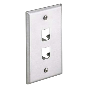 Placa de Pared Vertical, de Acero Inoxidable, Salida Para 2 Puertos Mini-Com
