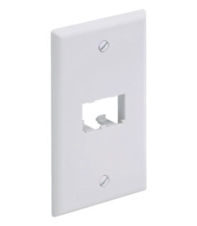 Placa de Pared Vertical Clásica, Salida Para 2 Puertos Mini-Com, Color Blanco