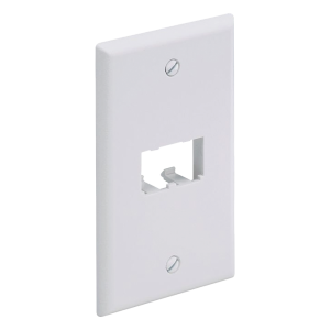 Placa de Pared Vertical Clásica, Salida Para 2 Puertos Mini-Com, Color Blanco