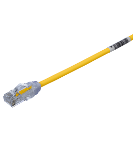 Cable de Parcheo UTP Cat6A, CM/LSZH, Diámetro Reducido (28AWG), Color Amarillo, 1.52 Metros (5 Pies)