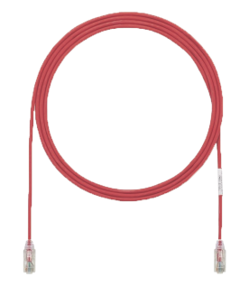 Cable de Parcheo UTP Cat6A, CM/LSZH, Diámetro Reducido (28AWG), Color Rojo, 1.52 Metros (5 Pies)