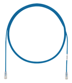 Cable de Parcheo UTP Cat6A, CM/LSZH, Diámetro Reducido (28AWG), Color Azul, 5 Metros (16.40 Pies).