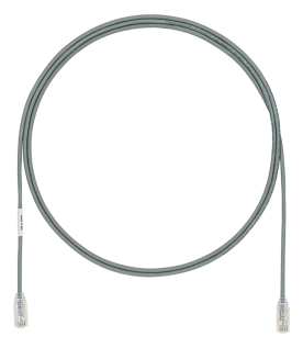 Cable de Parcheo UTP Cat6A, CM/LSZH, Diámetro Reducido (28AWG), Color Gris, 1.52 Metros (5 Pies)
