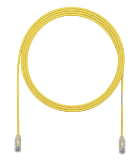 Cable de Parcheo UTP Cat6A, CM/LSZH, Diámetro Reducido (28AWG), Color Amarillo, 0.91 Metros (3 Pies)