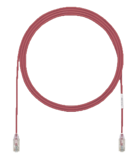 Cable de Parcheo UTP Cat6A, CM/LSZH, Diámetro Reducido (28AWG), Color Rojo, 0.91 Metros (3 Pies)
