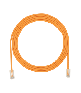 Cable de Parcheo UTP, Cat6A, Diámetro Reducido (28 AWG), CM/LSZH, Color Naranja, 20.3 cm (8 Pulgadas)