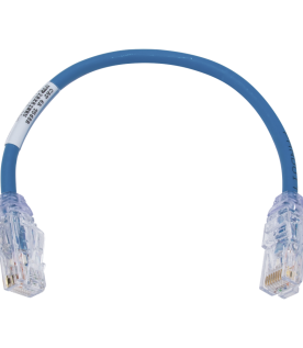 Cable de Parcheo UTP, Cat6A, Diámetro Reducido (28 AWG), CM/LSZH, Color Azul, 20.3 cm (8 pulgadas)