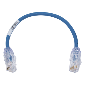 Cable de Parcheo UTP, Cat6A, Diámetro Reducido (28 AWG), CM/LSZH, Color Azul, 20.3 cm (8 pulgadas)