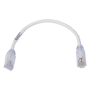 Cable de Parcheo UTP, Cat6A, Diámetro Reducido (28 AWG), CM/LSZH, Color Blanco Mate, 20.3 cm (8 Pulgadas)