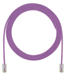 Cable de Parcheo UTP Cat6A, CM/LSZH, Diámetro Reducido (28AWG), Color Violeta, 2.13 Metros (7 Pies)