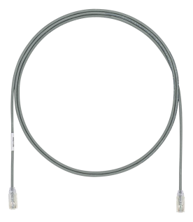 Cable de Parcheo UTP Cat6A, CM/LSZH, Diámetro Reducido (28AWG), Color Gris, 2.13 Metros (7 Pies)