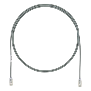 Cable de Parcheo UTP Cat6A, CM/LSZH, Diámetro Reducido (28AWG), Color Gris, 2.13 Metros (7 Pies)
