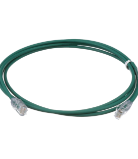 Cable de Parcheo UTP Cat6A, CM/LSZH, Diámetro Reducido (28AWG), Color Verde, 2.13 Metros (7 Pies)