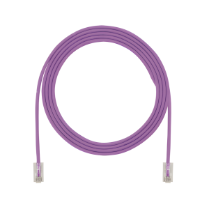 Cable de Parcheo UTP Cat6A, CM/LSZH, Diámetro Reducido (28AWG), Color Violeta, 0.30 Metros (1 Pie)