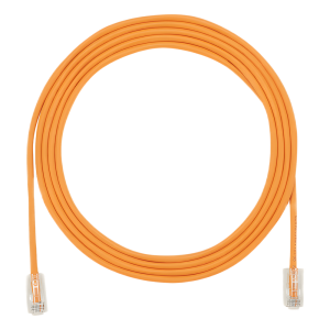 Cable de Parcheo UTP Cat6A, CM/LSZH, Diámetro Reducido (28AWG), Color Naranja, 0.3 Metros (1 Pie)