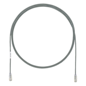 Cable de Parcheo UTP Cat6A, CM/LSZH, Diámetro Reducido (28AWG), Color Gris, 0.30 Metros (1 Pie)