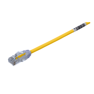 Cable de Parcheo UTP Cat6A, CM/LSZH, Diámetro Reducido (28AWG), Color Amarillo, 4.57 Metros (15 Pies)