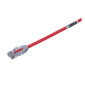 Cable de Parcheo UTP Cat6A, CM/LSZH, Diámetro Reducido (28AWG), Color Rojo, 4.57 Metros (15 Pies)