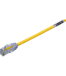 Cable de Parcheo UTP Cat6A, CM/LSZH, Diámetro Reducido (28AWG), Color Amarillo, 0.61 Metros (2 Pies)
